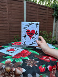 Double heart card 5x7