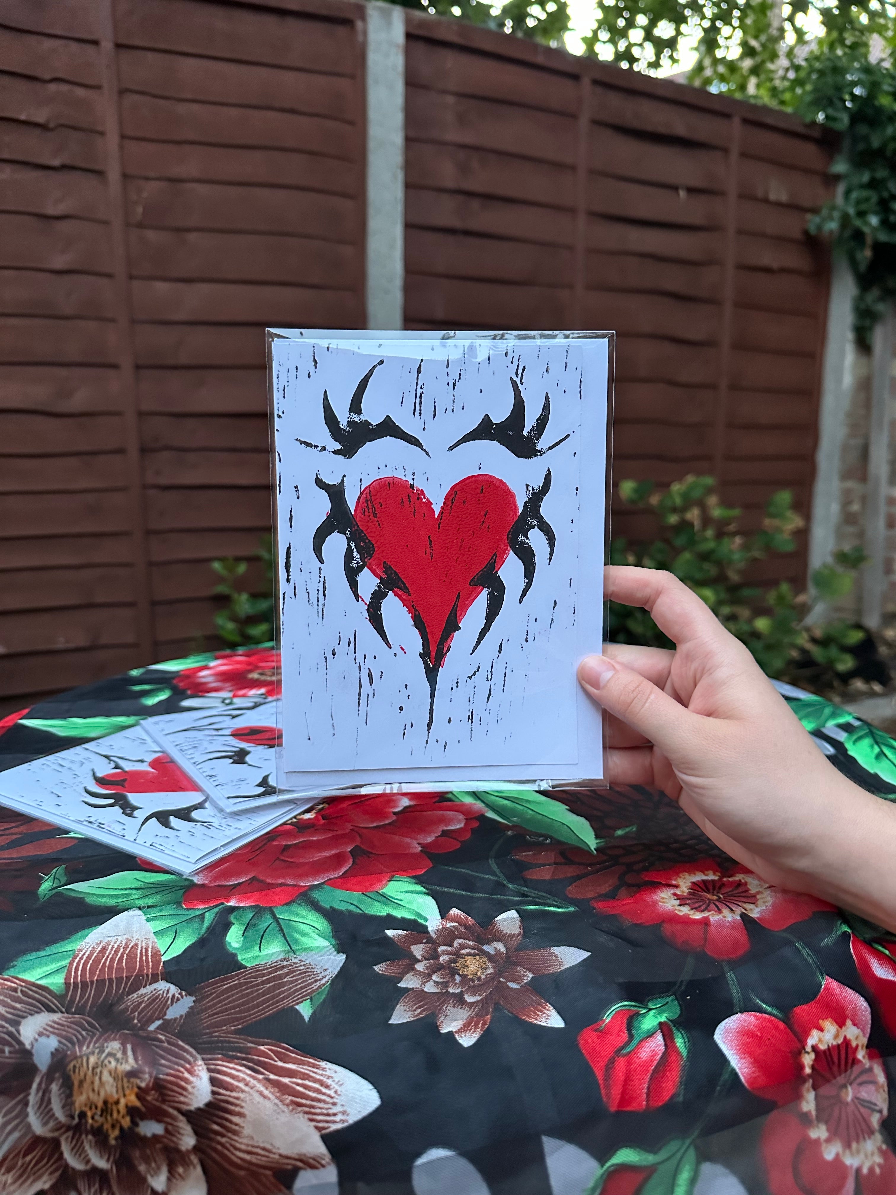 4 pack - varied 5x7 heart cards