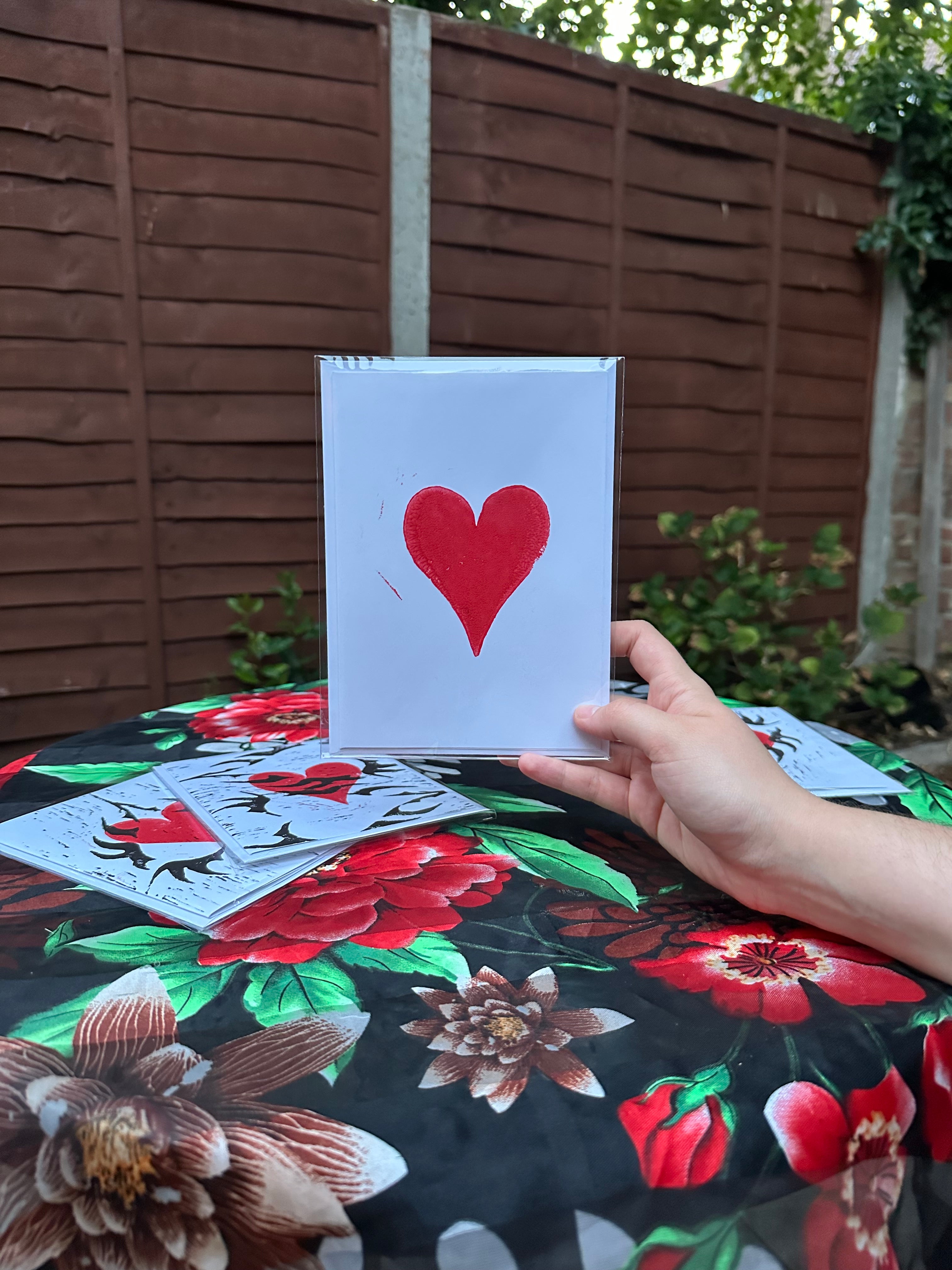 4 pack - varied 5x7 heart cards