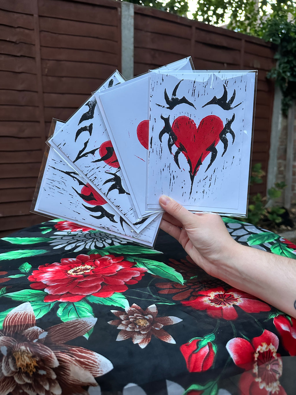 4 pack - varied 5x7 heart cards