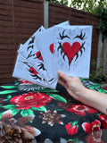 4 pack - varied 5x7 heart cards