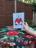 Upside down heart card 5x7